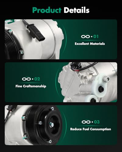 Image of SCITOO AC Compressor for BMW for 430i /430i xDrive 2.0L 2017 2018 2019 2020 | Fast Cooling, Ultra Low Noise (≤72 dB) Air Conditioner Compressor for Summer, with Clutch, 64525A3F1D1 64525A5C713
