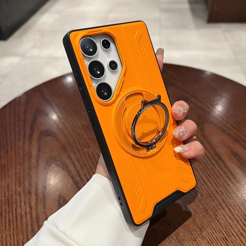 Coque Samsung S22 Ultra 5G orange antichoc avec béquille
