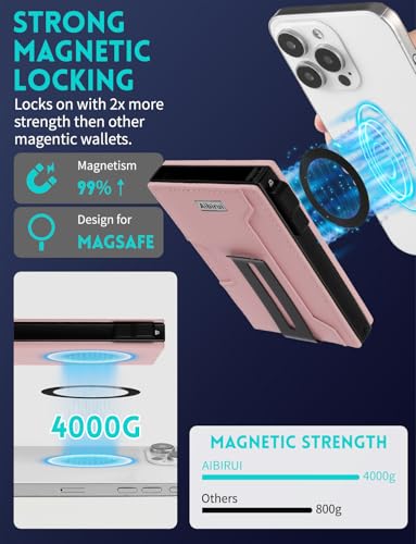 Image of Ridge Wallets for Men,Magsafe Wallet with money clip,Pop up wallet | Magnetic Wallet for iPhone 17 /16 /15 /14 /13 Series,Phone wallet Holds 8 Cards & Bills,Ridge Wallet for Fathers day gift ideas