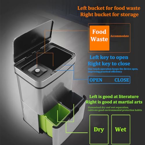 Caneca de basura con sensor de movimiento 67L acero inoxidable miniatura 4