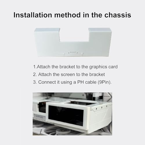 Image of WOWNOVA 4.6 inch LCD Screen Inside PC Case Screen with Desktop Stand - Customizable PC Temperature Display Panel for Computer Setup, GPU CPU FPS RAM HDD Computer Temp Monitor (Black)