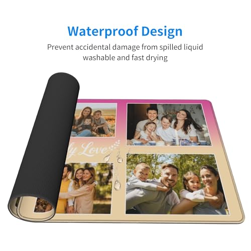 Image of Custom Large Desk Mat with Photo Text Personalized Picture Logo Non-Slip Game Computer Mouse Pad Customized Office Supplies (6 Photos)