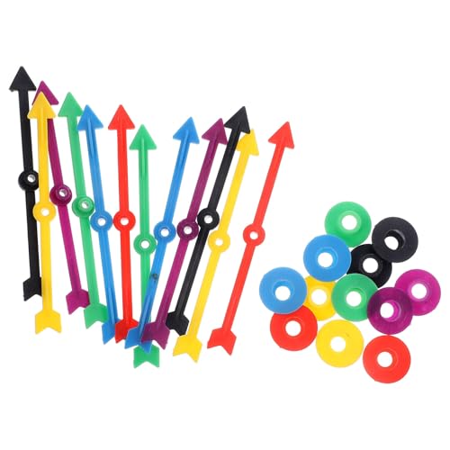 POPETPOP 12 Stück Kunststoff Pfeil Spielsteine 10cm Bunt Drehbarer Spiel Pointer für Brettspiele Eventspiele Selbstgemacht Spielzubehör