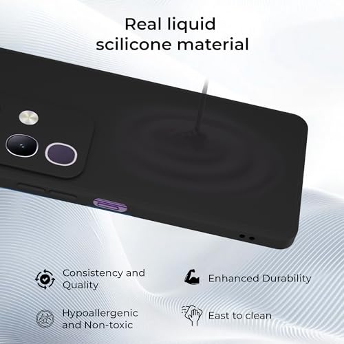 Image of A rtistque Back Cover Case for Vivo T4x 5G / iQoo Z10x 5G with Camera Protection | Shockproof TPU | Stylish Protective Design | Slim Fit | Ultra Matte | Vivo T4x 5G / iQoo Z10x Back Cover - Black