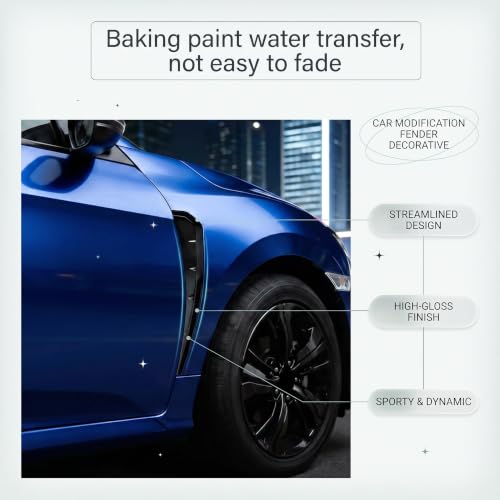 Hoiricn 2PCS Car Fender Side Vents, ABS Spoiler Body Fender, Auto Air Flow Intake Hole Grille Decorative Stickers, Universal Auto Exterior Accessories for Most Cars SUVs (Gloss Black) by Hoiricn - Used condition - Image 5