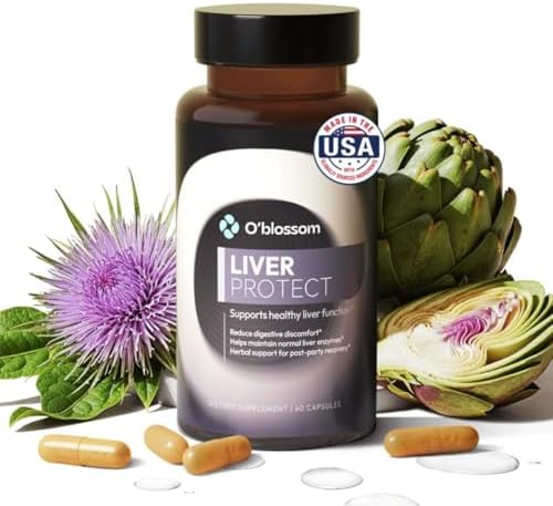 O'blossom Liver Protect Liver Cleanse Drops with Milk Thistle - Clinically Studied for Rapid Relief - Supports Post-Party Recovery & Heavy Meal Digestion - 60 Capsules