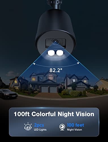 Wired Security Camera, Ezfix 1080P 100Ft Full-Color Night Vision 2.0Mp Cctv Camera (Hybrid 4-In-1 Hd-Cvi/Tvi/Ahd/960H Analog Cvbs), 2Pcs Led, 82.2° View Angle, Waterproof Surveillance Camera (Black) #TOP1