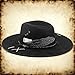 H.Busque Wide Brim Fedora Hat Mens Women Felt Panama Hat Dress Up Hat Black
