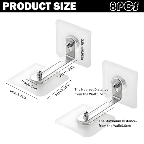 Wandbefestigung Schrank,8 Sets Kippsicherung Möbel Für Kippsicherung Schrank - Transparente Wandanker Mit Selbstklebenden Schrauben - Möbel-Kippschutz Ohne Bohren