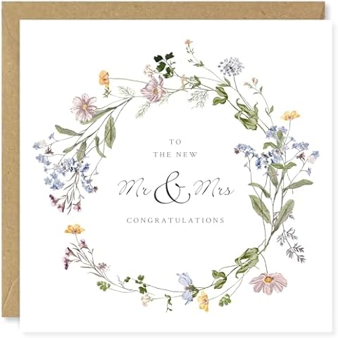 Beau Willows Wedding Card with Wildflowers Cover