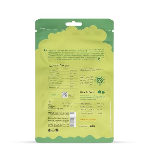 Image of Tender Chicken Jerky Breast Dog Treats | Made with Real Chicken Breast | High-Protein, Low-Fat Grain-Free Reward Snacks for Dogs | 50g