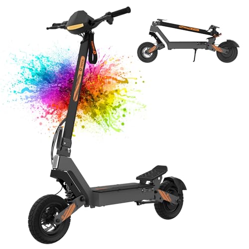 Yadea Monopattino Elettrico per Adulti G10, Autonomia 50-70 km, Batteria 48V/15.6Ah, Motore 800W, Portata Massima fino a 120 kg, Sistema di Frenatura a Doppia Ruota, Monopattino Pieghile Portatile