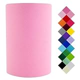 Tulle Fabric Roll | 6” by 100 Yards | Polyester Spool for Crafts Decorations Tutu Weddings Costumes Skirts Parties Gift Bow and More – by Craft Forge (Pink)