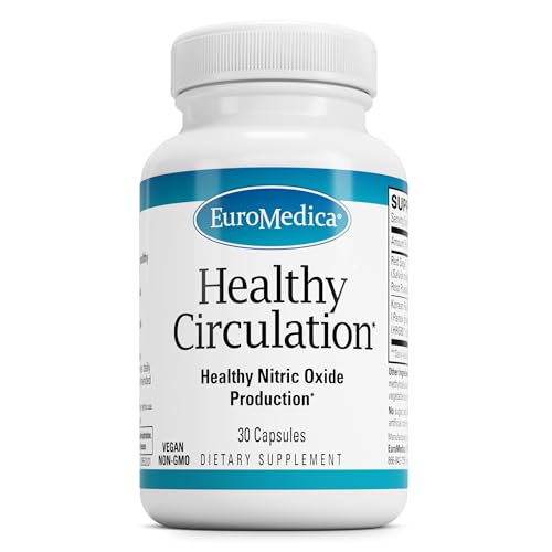 Image of EuroMedica Healthy Circulation - Dietary Supplement for Healthy Circulation Support - Healthy Blood Flow & Heart Function Aid - Non-GMO & Vegan Capsules - 30 Capsules (30 Servings)
