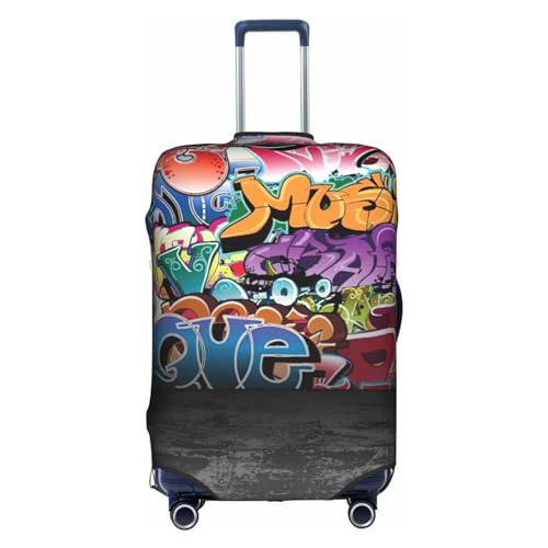 Housse de bagage graffiti hip-hop : protégez et repérez votre valise blanche taille L