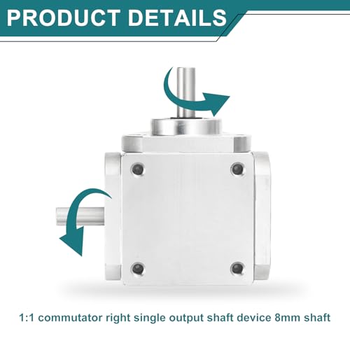 Image of uxcell Gear Box 90 Degree Right Angle Bevel Gearbox 1:1 Right Single Output Shaft 1 Module 20 Teeth Bevel Gear Aluminum Frame Simple Mechanical DIY Module 6mm Shaft,66x66x30mm(LxWxH)