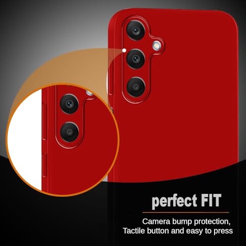Image of Back Cover for Samsung Galaxy A55 5G | Full Camera Protection | Premium Liquid Silicon Case | Flexible Bumper Case for Samsung Galaxy A55 5G (Red)