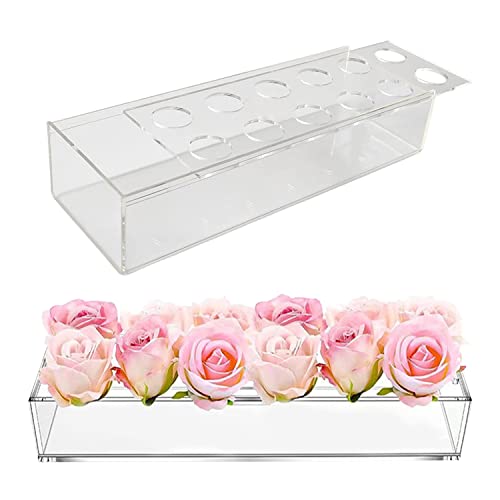 Vaso per fiori in acrilico trasparente, lungo