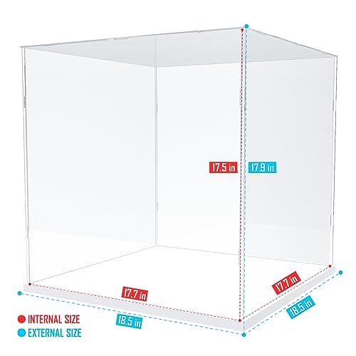 Image of Choowin Large Acrylic Display Case for Lego Ideas Tree House 21318 & Piano 21323 - Thickened Clear Acrylic Display Box for Collectibles - Dustproof, Assemble, White Base