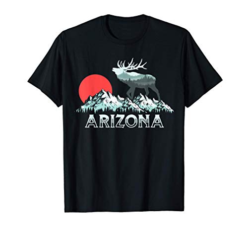 Vintage Arizona Elk Hunter Conservation Retro Graphic Camiseta