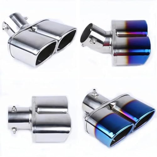 Embout buse sortie d'échappement double carré structure straight inox 63mm