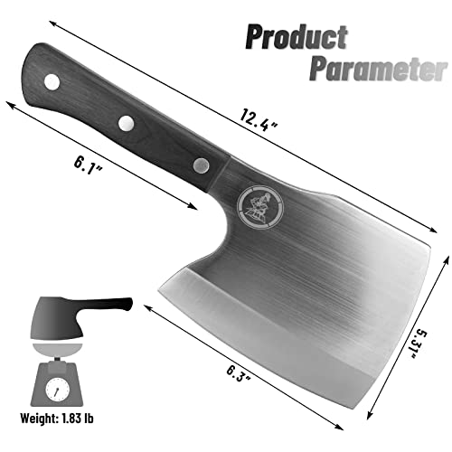 Kitory Super Heavy Duty Meat Cleaver K5S + 7 Inch Meat Cleaver Serbian Chef Knife -Mtd13 #TOP1