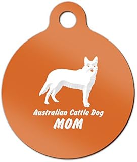 Australian Cattle Dog Mom Engraved Keychain/Round Tag with Tab Mister Petlife Heeler Orange
