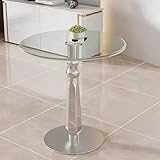 Mesa de comedor de vidrio templado, moderna mesa de cocina con marco de acero inoxidable para comedor y sala de estar