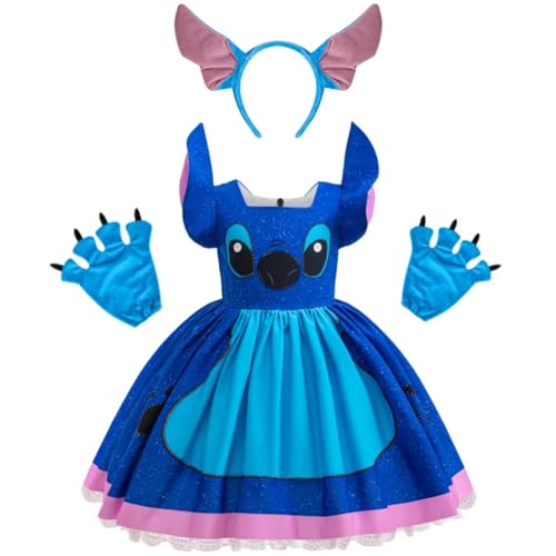 Sztylong Blue Animal Costume for Girls Hawaiian Dress Up With Headband and Gloves