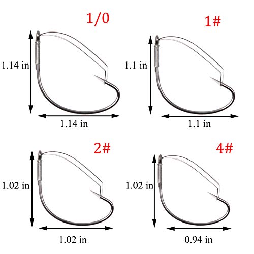 Wacky Rig Hooks Weedless Hooks, 25/50Pcs Wacky Worm Fishing Hooks With Weed Guard Wide Gap Bass Hooks Stainless Steel Fishing Hooks Worm Hooks For Soft Stick Worm Baits Bass Fishing #TOP2