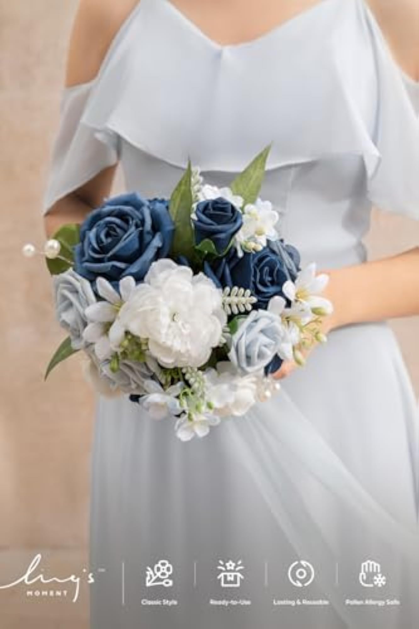 7" Artificial Wedding Bouquets for Bride and Bridesmaid