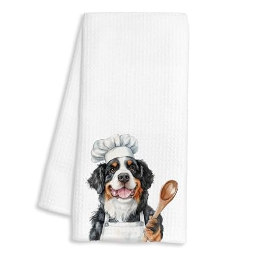 FTKBGHY Funny Bernese Mountain Dog Chef Kitchen Towels, Bernese Mountain Dog Gifts, Gifts for Chefs, Funny Dogs Decorative Dish Hand Tea Towels for Kitchen Bakery, 16x24 Inch