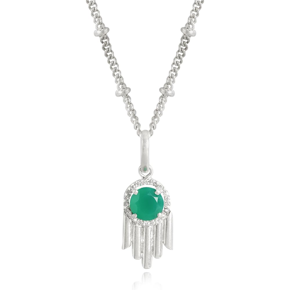 Unniyarcha 92.5 Silver Green Hamsa Necklace Pure Silver 925, Sterling Silver Jewellery with Certificate of Authenticity & 925 Pendant for Womens Silver (B0D49PWZYW) Amazon Price History, Amazon Price Tracker