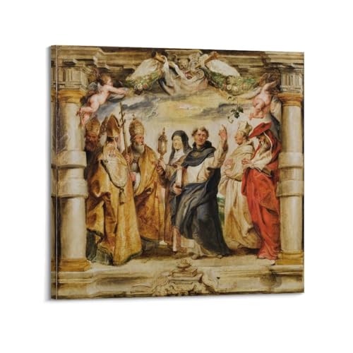 Toile Rubens Saint Thomas d'Aquin impression haute définition 60x60cm premium