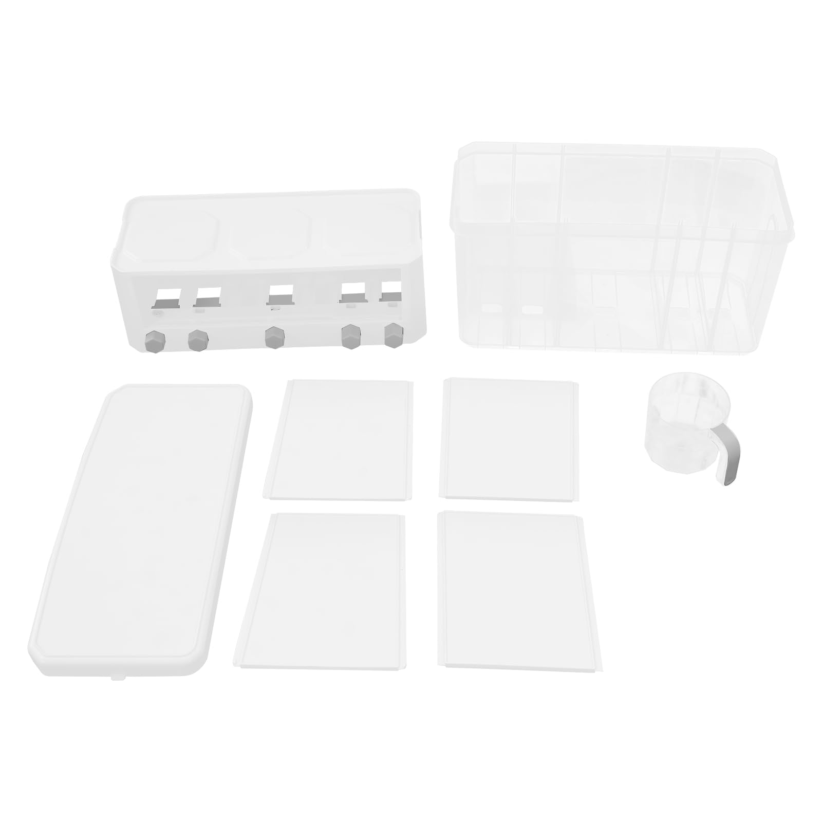 Contenitore per riso a 5 scomparti, dispenser di cereali con misurino e 5 coperchi rimovibili, contenitore per alimenti secchi, portata 15 kg, per riso, pasta, avena, fagioli, cucina, 42 x 19,5 x 35,2