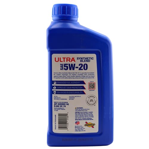 Aceite para motor Sunoco Ultra Synthetic Blend 5W-20 pack 4 miniatura 5