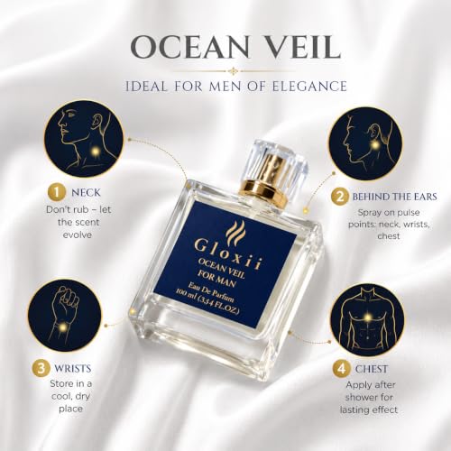 Image of Ocean Veil Eau De Parfum for Men | Fresh Aquatic Long Lasting Perfume | 100 ml | Refreshing all-day scent