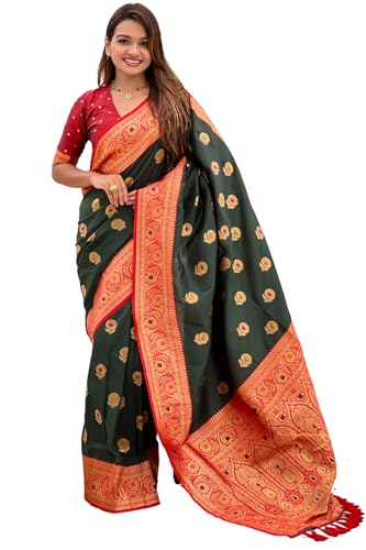 SGF11 Women's Kanjivaram Pure Soft Silk Saree With Unstitched Blouse Piece product image 6