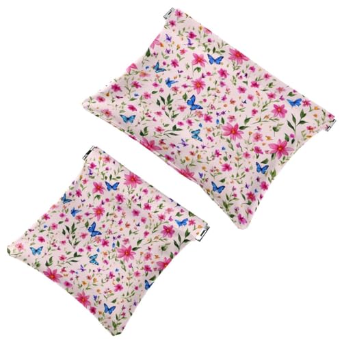 2 pezzi Art Butterfly-1083 Shrapnel Pouch: borsa per il trucco essenziale per le donne in movimento Multicolore