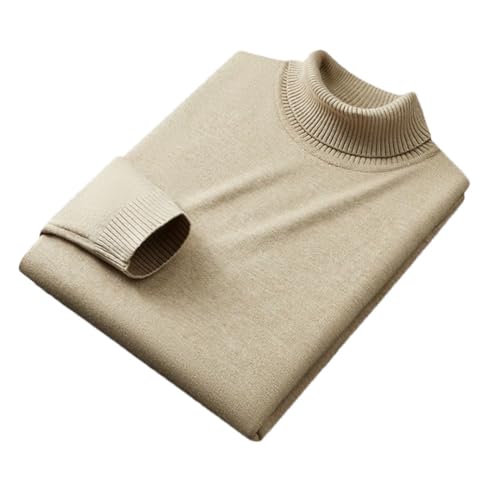 Men's Winter Thermal Turtleneck Elastic Cold-Resistant Solid Color Sweater