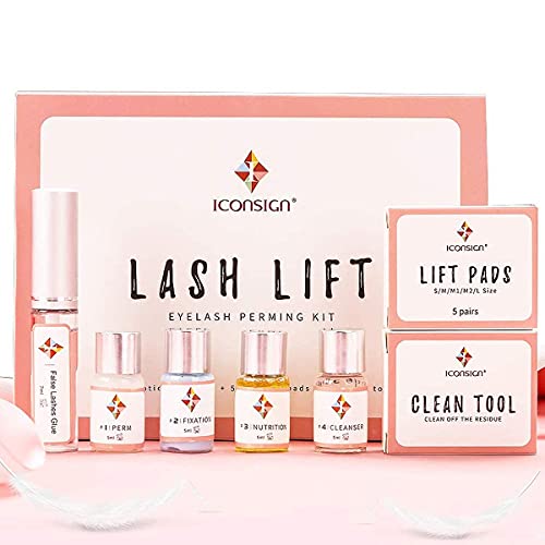Lash Lift Kit iconsign,Eyelash Perm Kit,Professional Eyelash Lift Kit,Lash Curling Full Lash Extensions Set,Semi-Permanent Curling Perming Wave Lash Lifting Tools Suitable For Salon Beauty