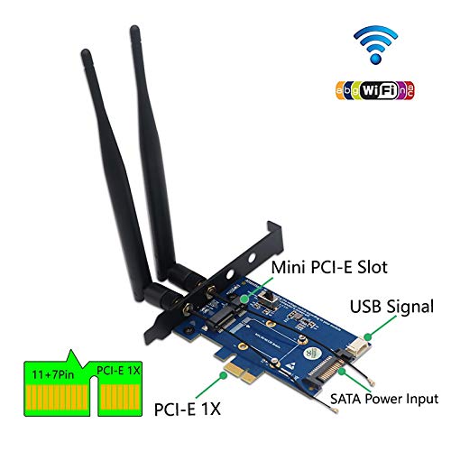 Tarjeta de red PCI-E mini de doble banda con Bluetooth para PC escritorio 5