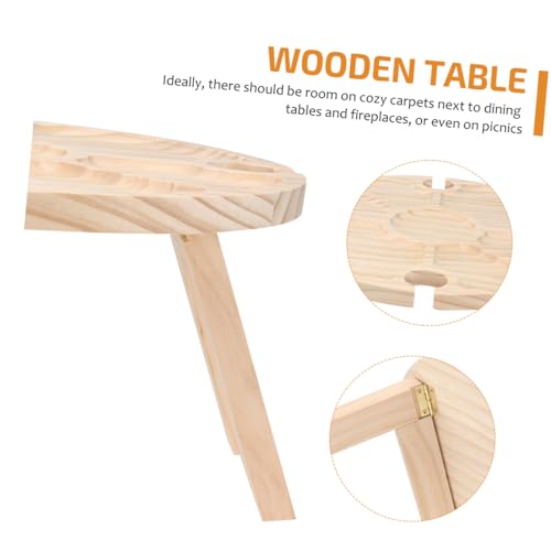 Table pliante en bois extérieure pour éviter les verres renversés à la plage - 5
