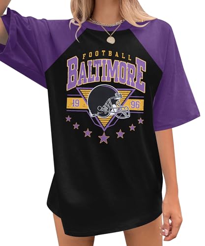 Oversized Football Shirts Women Game Day Tshirt Football Outfits Team Fan Gifts Tee Tops
