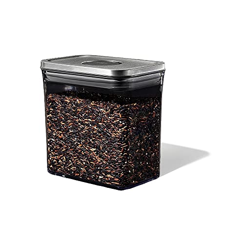 Image of OXO Steel POP Container Short Rectangle- 1.7 Qt for Brown Sugar, Dried Beans and More,Grey