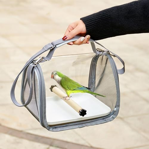 Bird Carrier Travel Cage - with Stand Perch Breathable Cockatiel Travel Pack | Parakeet Transport Carrier with Perch Small Animal Transport Bag for Lovebirds - Image 4