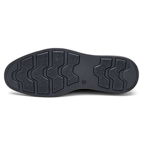 Men's Wingtip Knit Oxford Dress Shoes Stylish Lace-up Sneakers Smart Casual Walking Shoes Black 9.5 - Thumbnail 4