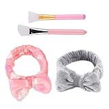 💖【Hermoso diseño de lazo】: un lazo está decorado en la parte superior de las banda pelo maquillaje. Cuando lo use, se verá hermosa y atractiva, y mantendrá su cabello limpio y ordenado. Este es un accesorio para el cabello necesario para niñas y mujeres.