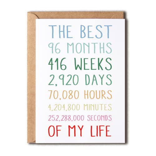 The Best My Life - 8th Anniversary - Sweet 8 Years Card For Him Or Her
