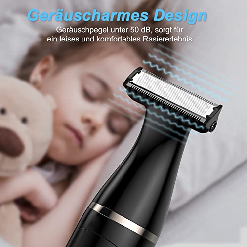 Körperrasierer Herren Elektrisch, Kibiy Bodygroom für Gesicht, Körper, Intimbereich, IPX7 Wasserdichter Nass/Trockener Body Rasierer für Herren mit Kammaufsätze, Type-C aufladbarer Intimrasierer Mann - Image 7